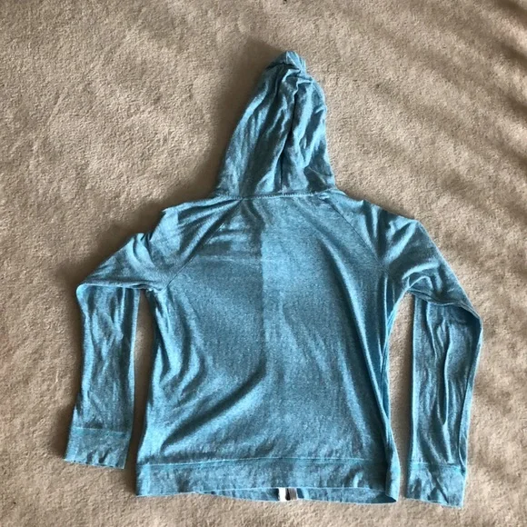 Aeropostale baby blue heather zip up tee shirt hoodie - Picture 2 of 7